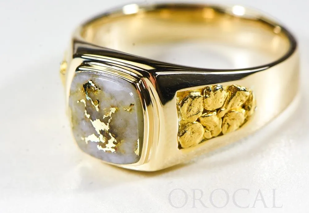 Gold Quartz Ring "Orocal" RM674Q Genuine Hand Crafted Jewelry - 14K Gold Casting