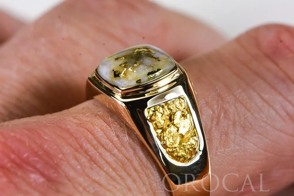 Gold Quartz Ring "Orocal" RM674Q Genuine Hand Crafted Jewelry - 14K Gold Casting