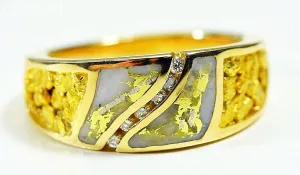 Gold Quartz Ring "Orocal" RM731D14NQ Genuine Hand Crafted Jewelry - 14K Gold Casting