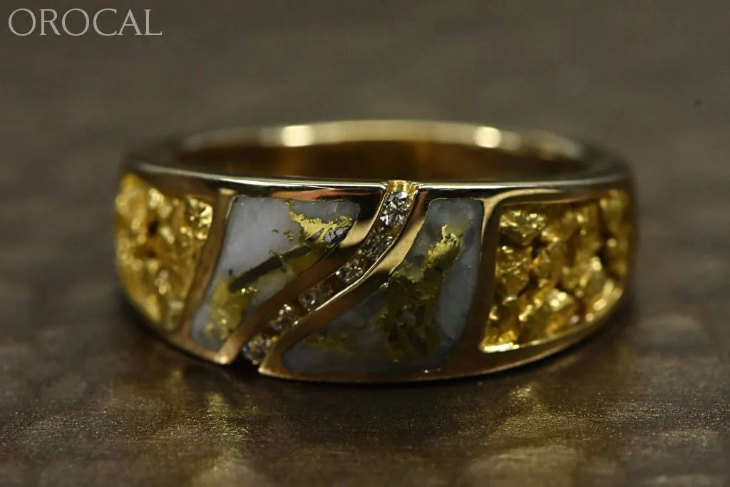 Gold Quartz Ring "Orocal" RM731D14NQ Genuine Hand Crafted Jewelry - 14K Gold Casting