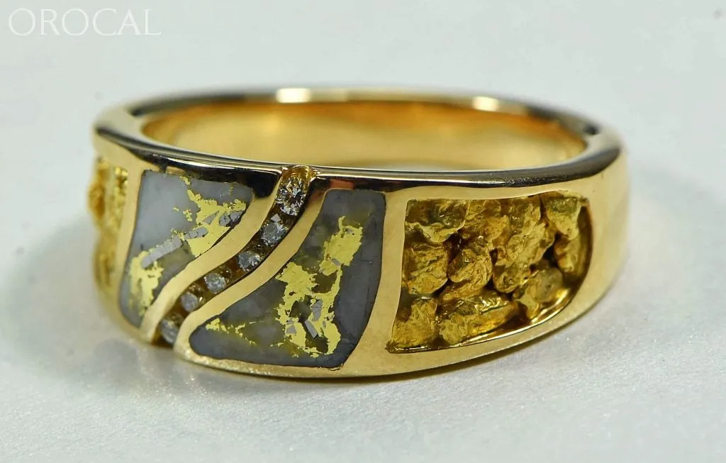 Gold Quartz Ring "Orocal" RM731D14NQ Genuine Hand Crafted Jewelry - 14K Gold Casting