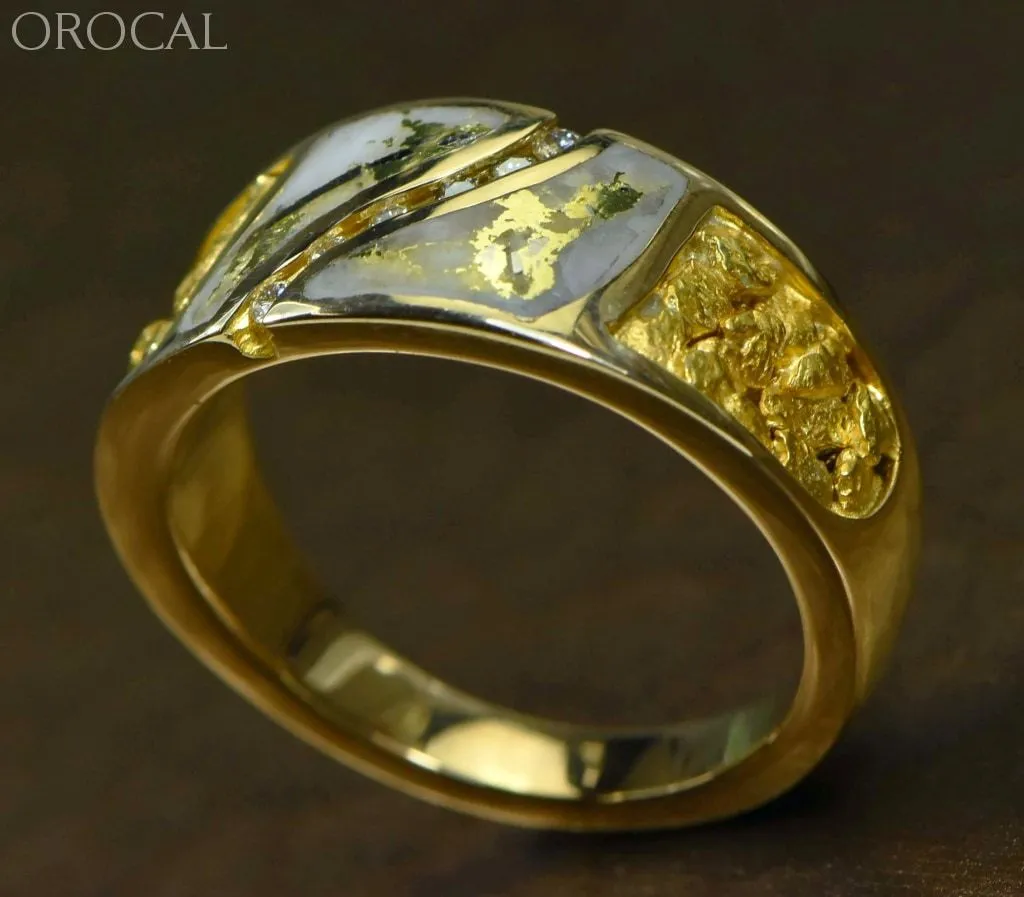Gold Quartz Ring "Orocal" RM731D14NQ Genuine Hand Crafted Jewelry - 14K Gold Casting