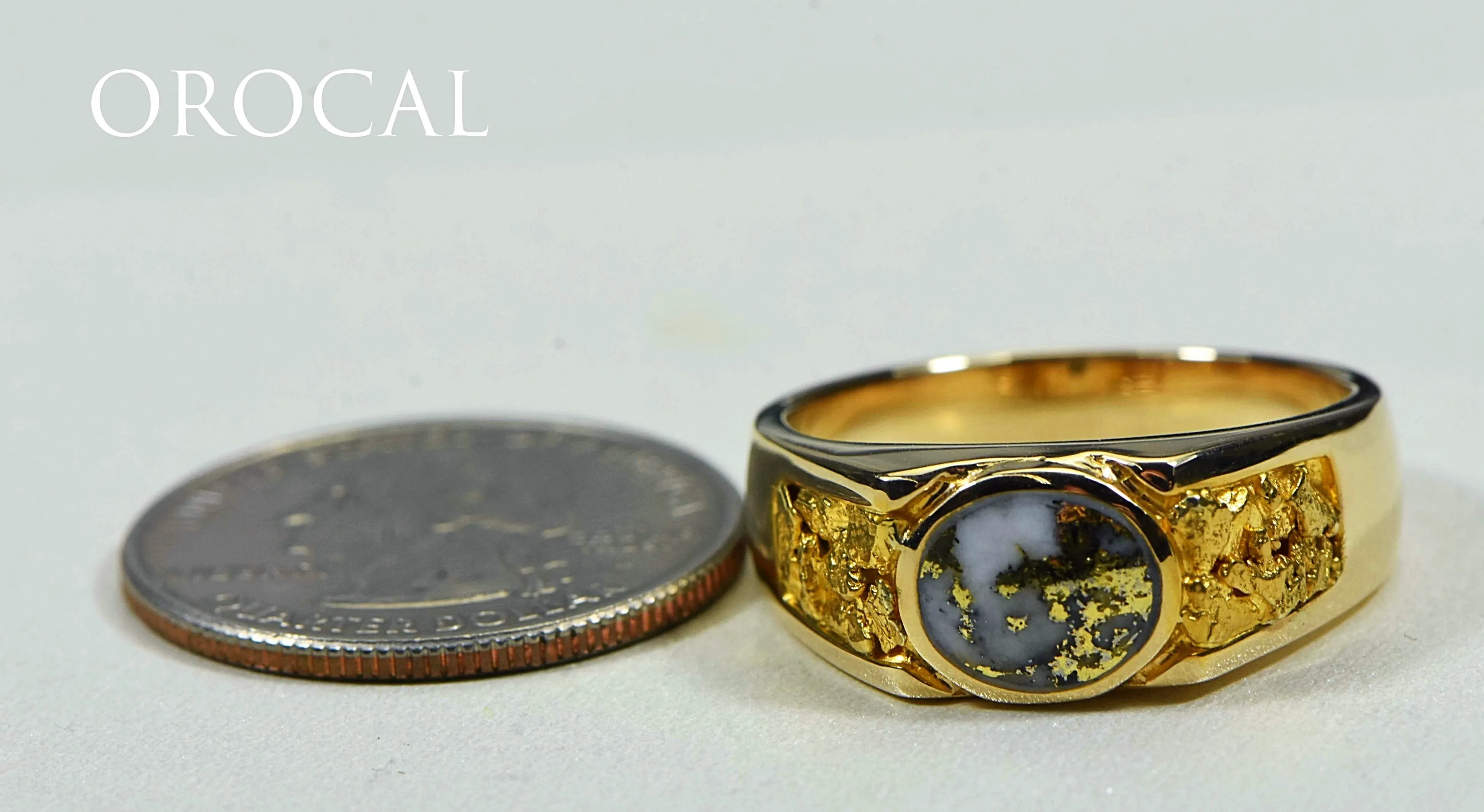 Gold Quartz Ring "Orocal" RM73Q Genuine Hand Crafted Jewelry - 14K Gold Casting