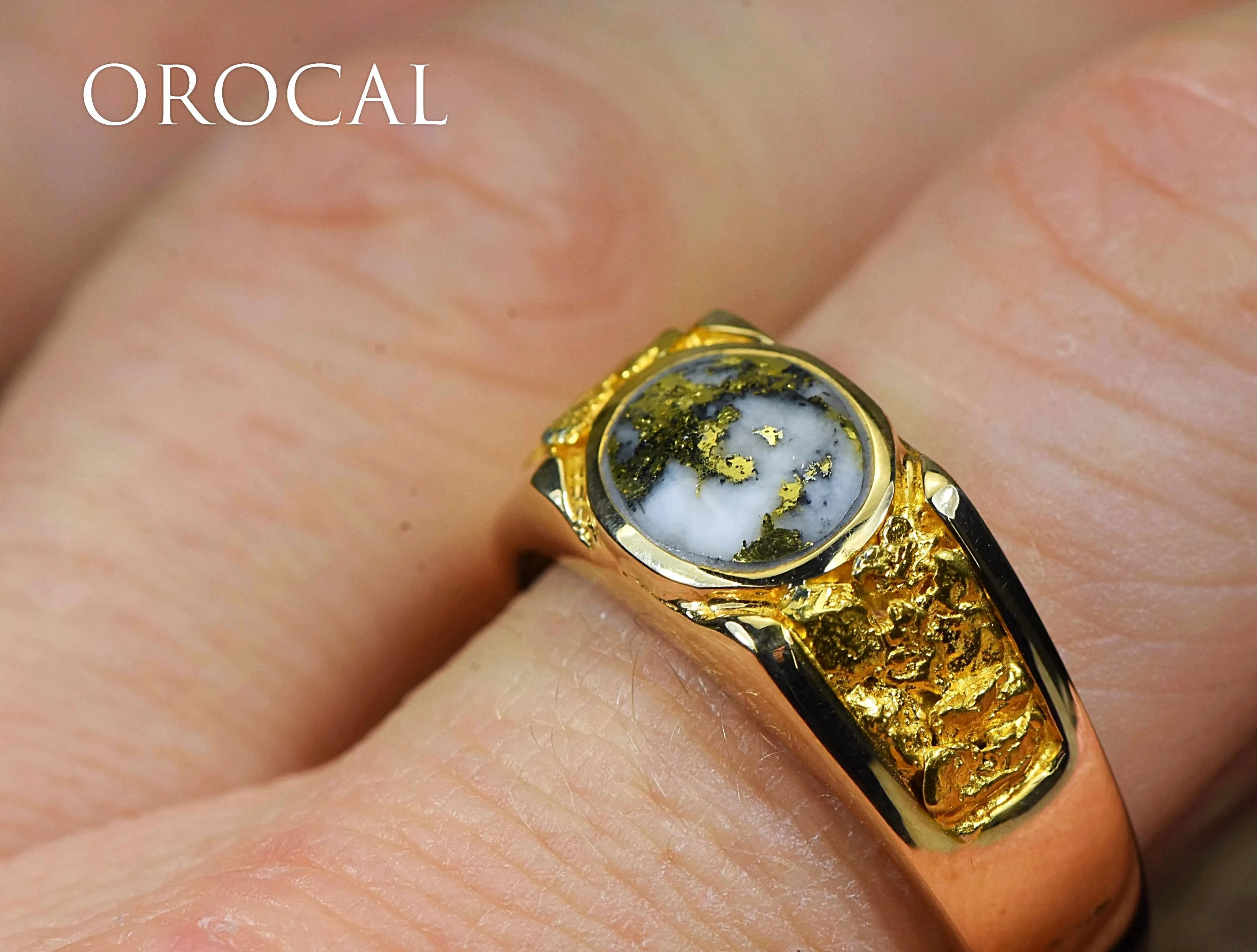 Gold Quartz Ring "Orocal" RM73Q Genuine Hand Crafted Jewelry - 14K Gold Casting