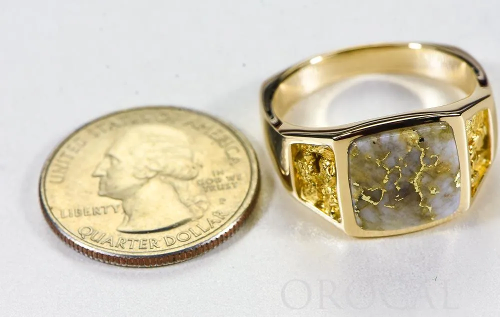 Gold Quartz Ring "Orocal" RM747Q Genuine Hand Crafted Jewelry - 14K Gold Casting