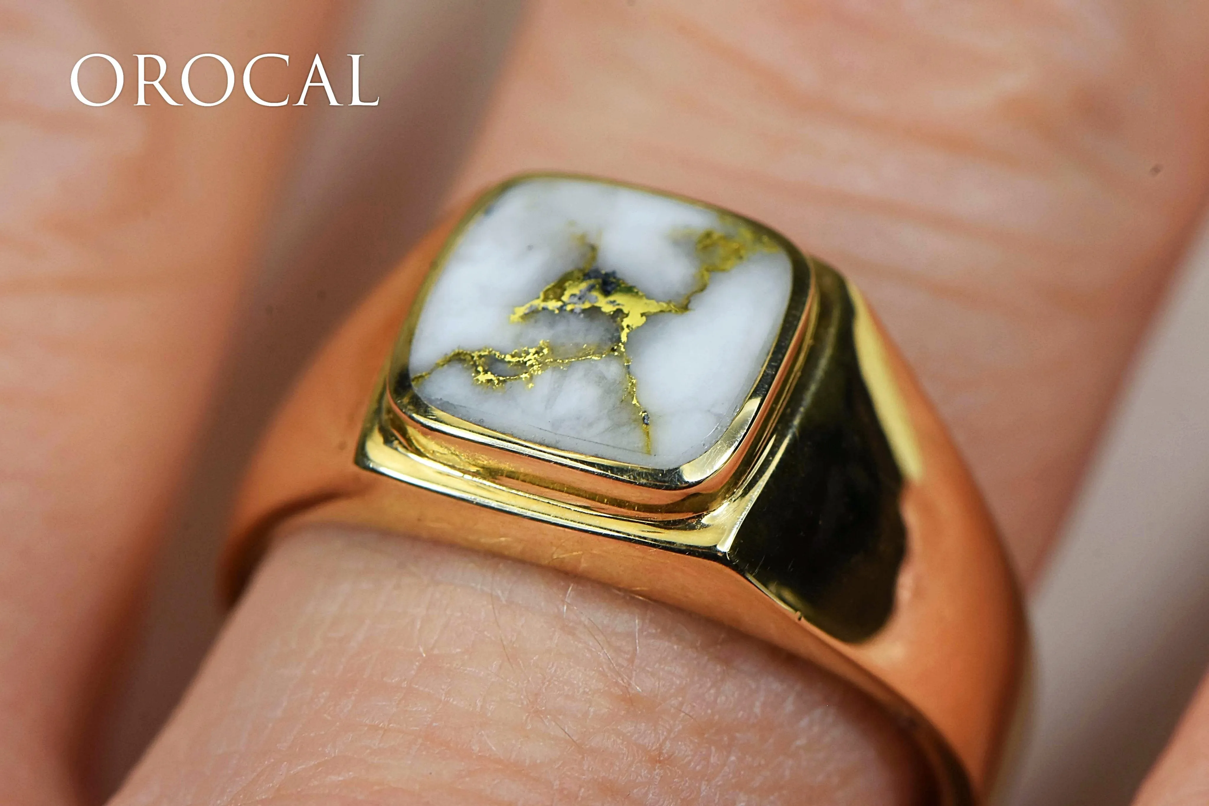 Gold Quartz Ring "Orocal" RM774XNQ Genuine Hand Crafted Jewelry - 14K Gold Casting