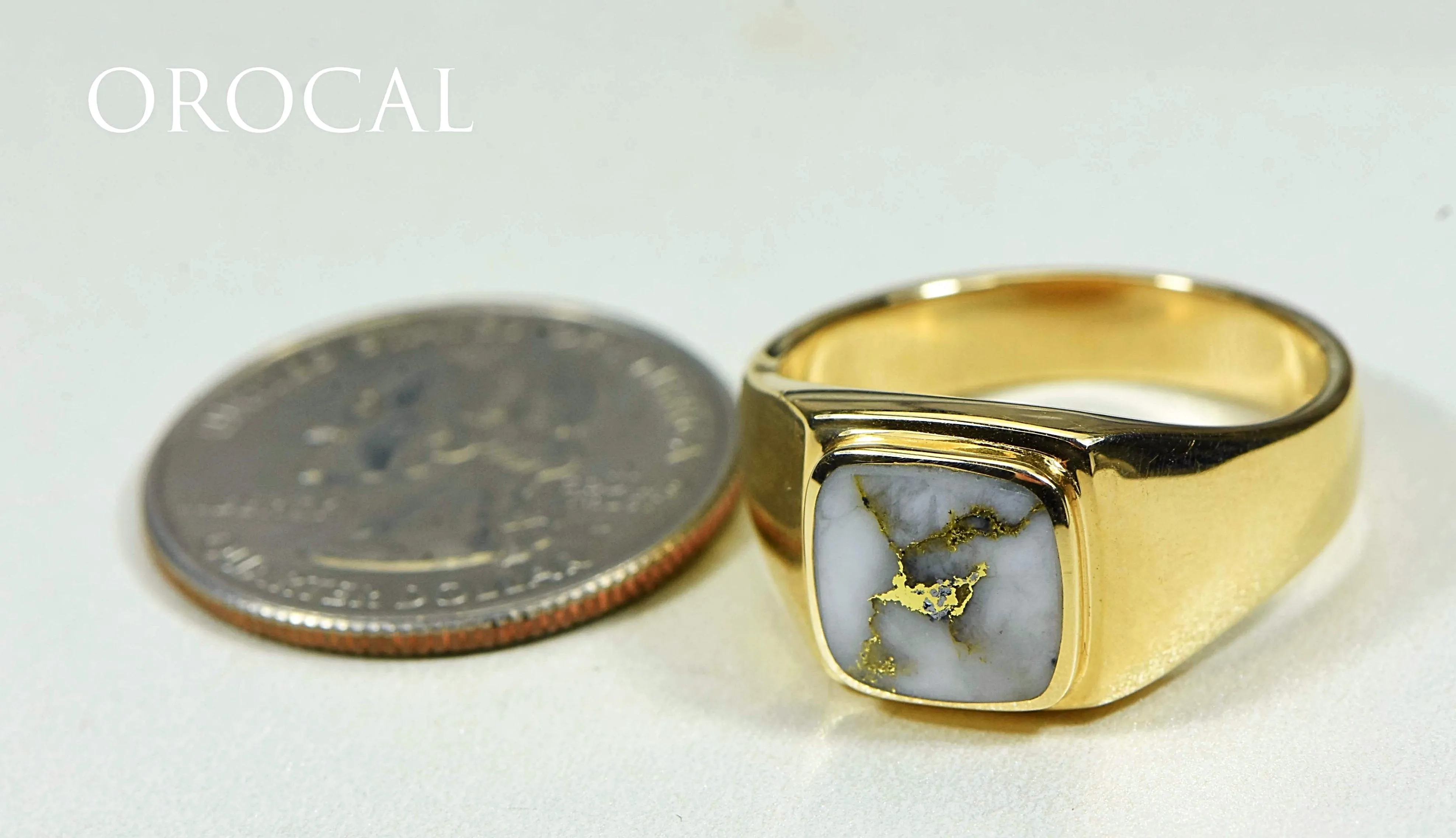 Gold Quartz Ring "Orocal" RM774XNQ Genuine Hand Crafted Jewelry - 14K Gold Casting