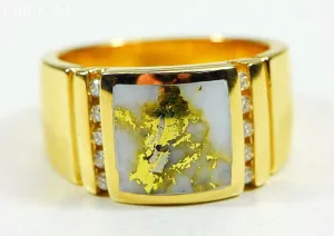 Gold Quartz Ring "Orocal" RM779D24Q Genuine Hand Crafted Jewelry - 14K Gold Casting