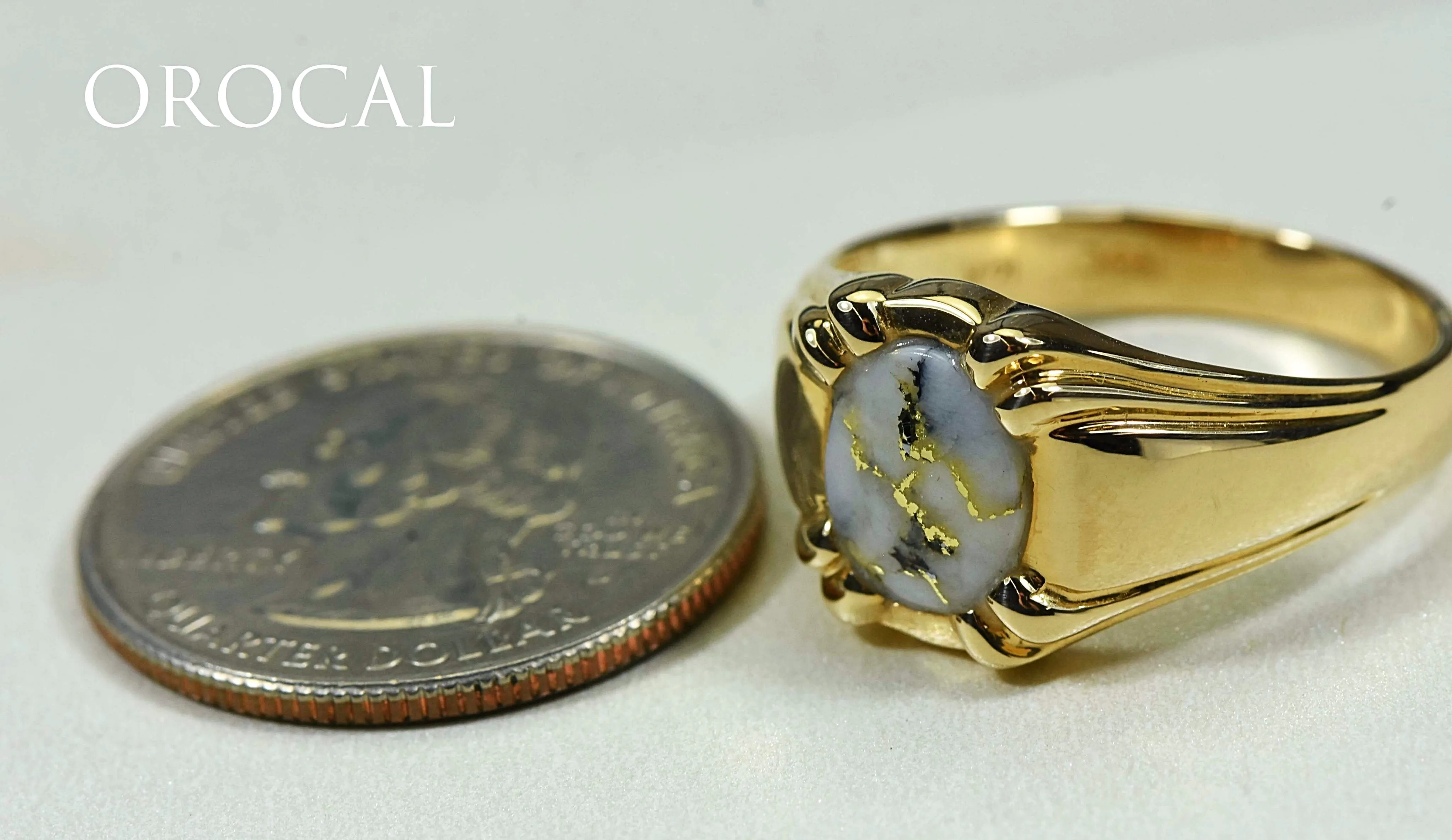 Gold Quartz Ring "Orocal" RM791Q Genuine Hand Crafted Jewelry - 14K Gold Casting