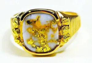 Gold Quartz Ring "Orocal" RM794NQ Genuine Hand Crafted Jewelry - 14K Gold Casting