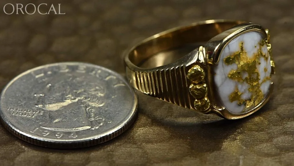 Gold Quartz Ring "Orocal" RM794NQ Genuine Hand Crafted Jewelry - 14K Gold Casting