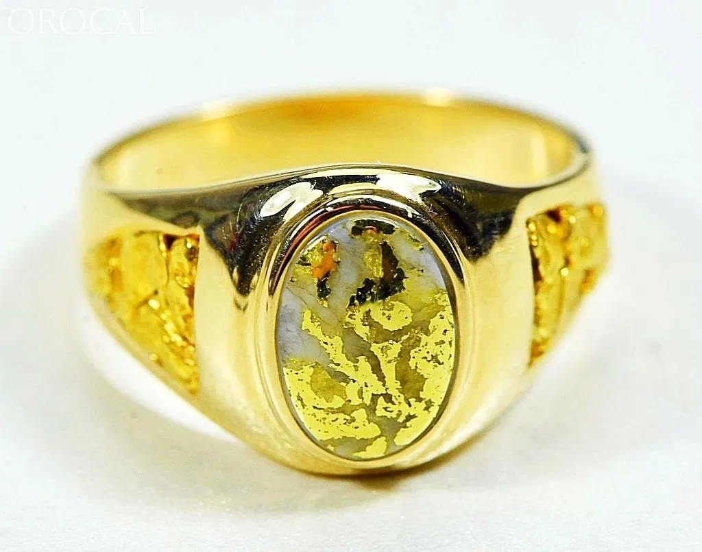 Gold Quartz Ring "Orocal" RM803Q Genuine Hand Crafted Jewelry - 14K Gold Casting