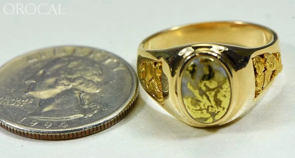 Gold Quartz Ring "Orocal" RM803Q Genuine Hand Crafted Jewelry - 14K Gold Casting