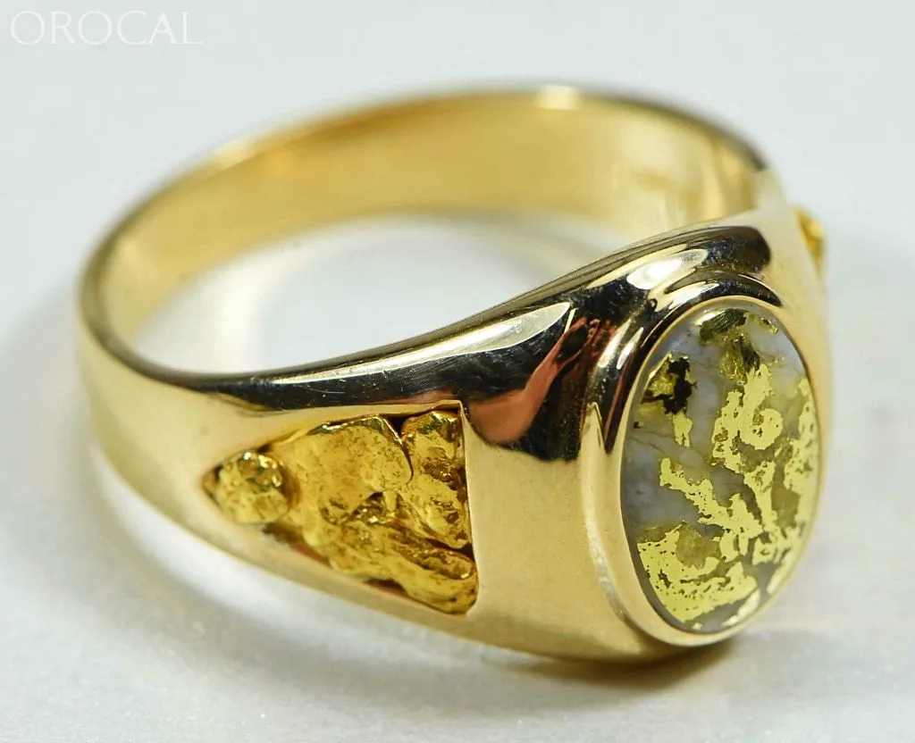 Gold Quartz Ring "Orocal" RM803Q Genuine Hand Crafted Jewelry - 14K Gold Casting
