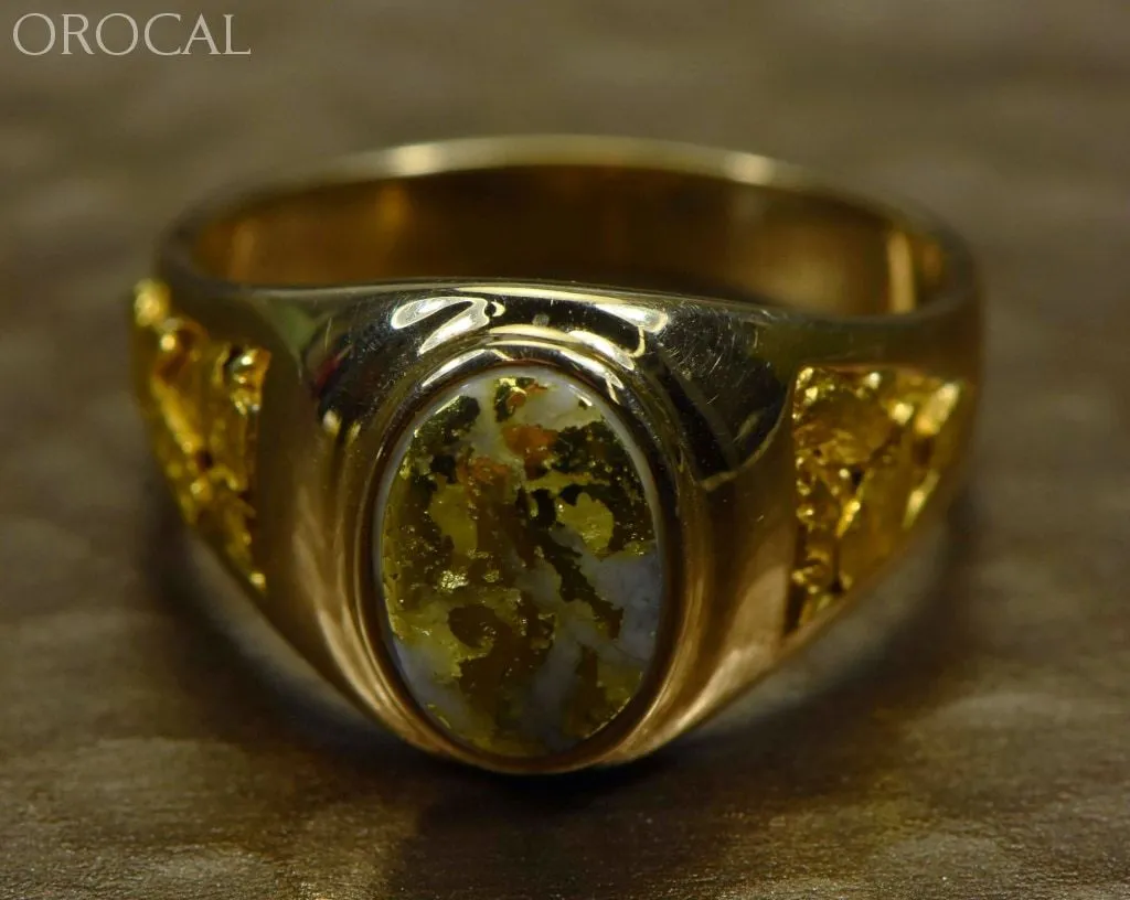 Gold Quartz Ring "Orocal" RM803Q Genuine Hand Crafted Jewelry - 14K Gold Casting