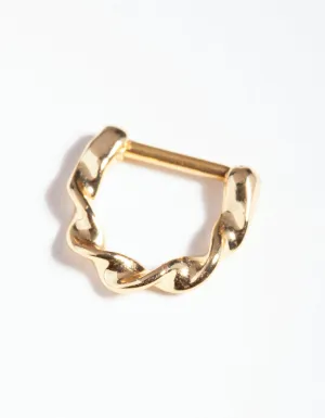 Gold Surgical Steel Twist Septum Ring