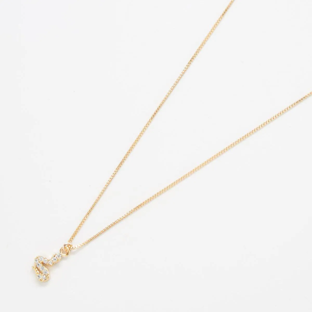 Gold Tiny Pave Snake Necklace