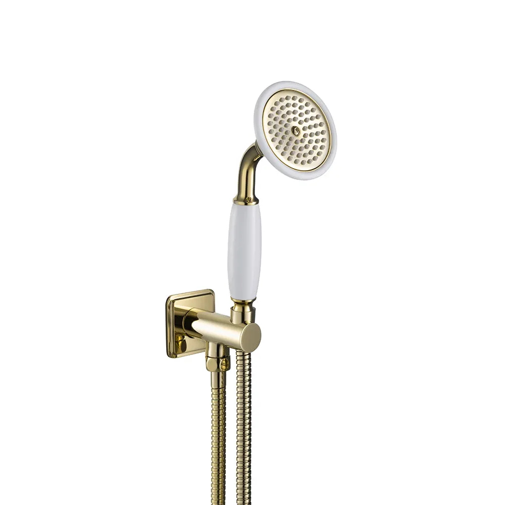 Gold Water Outlet and Holder with Shower Handle