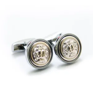 Golden Rounded Cufflinks For Men