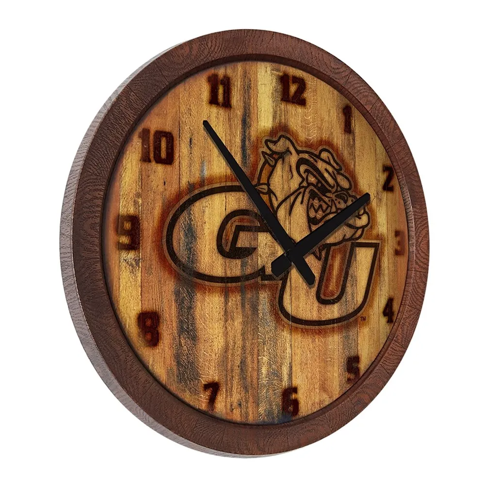 Gonzaga Bulldogs: GU - Branded "Faux" Barrel Top Wall Clock