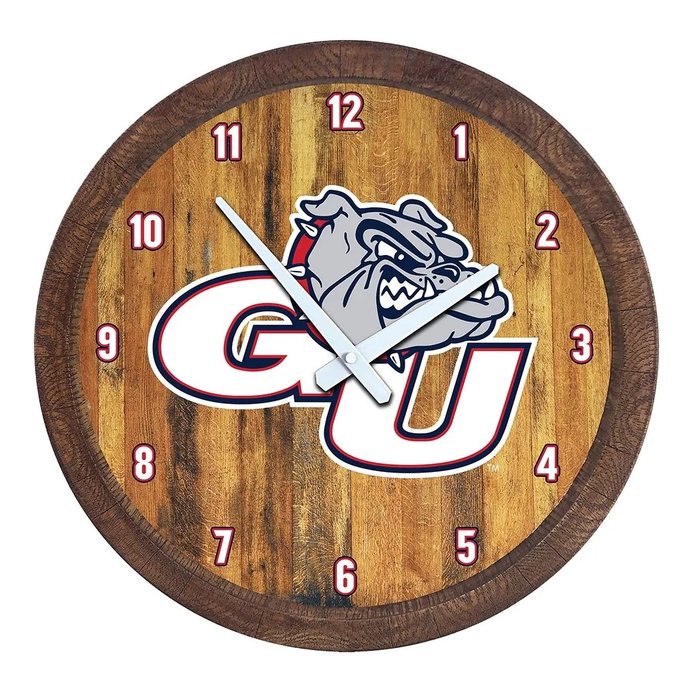 Gonzaga Bulldogs: GU - "Faux" Barrel Top Wall Clock
