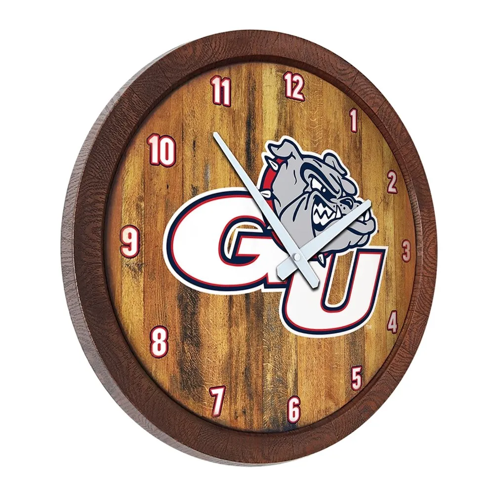 Gonzaga Bulldogs: GU - "Faux" Barrel Top Wall Clock