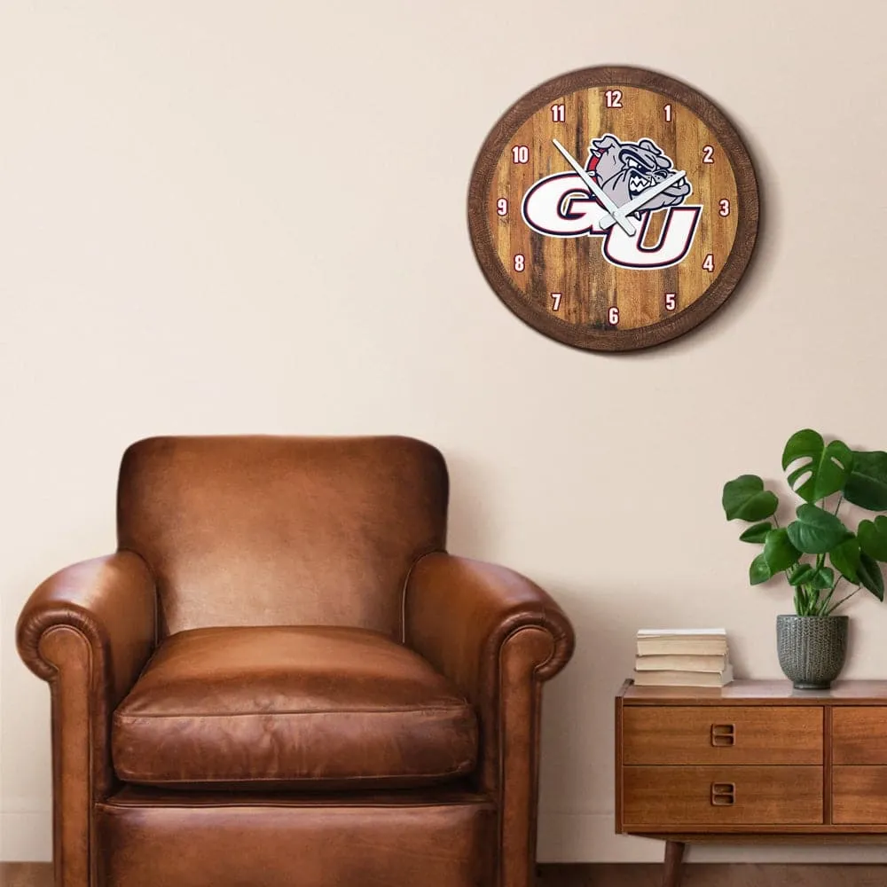 Gonzaga Bulldogs: GU - "Faux" Barrel Top Wall Clock