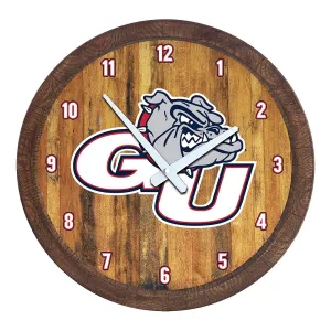 Gonzaga Bulldogs: GU - "Faux" Barrel Top Wall Clock
