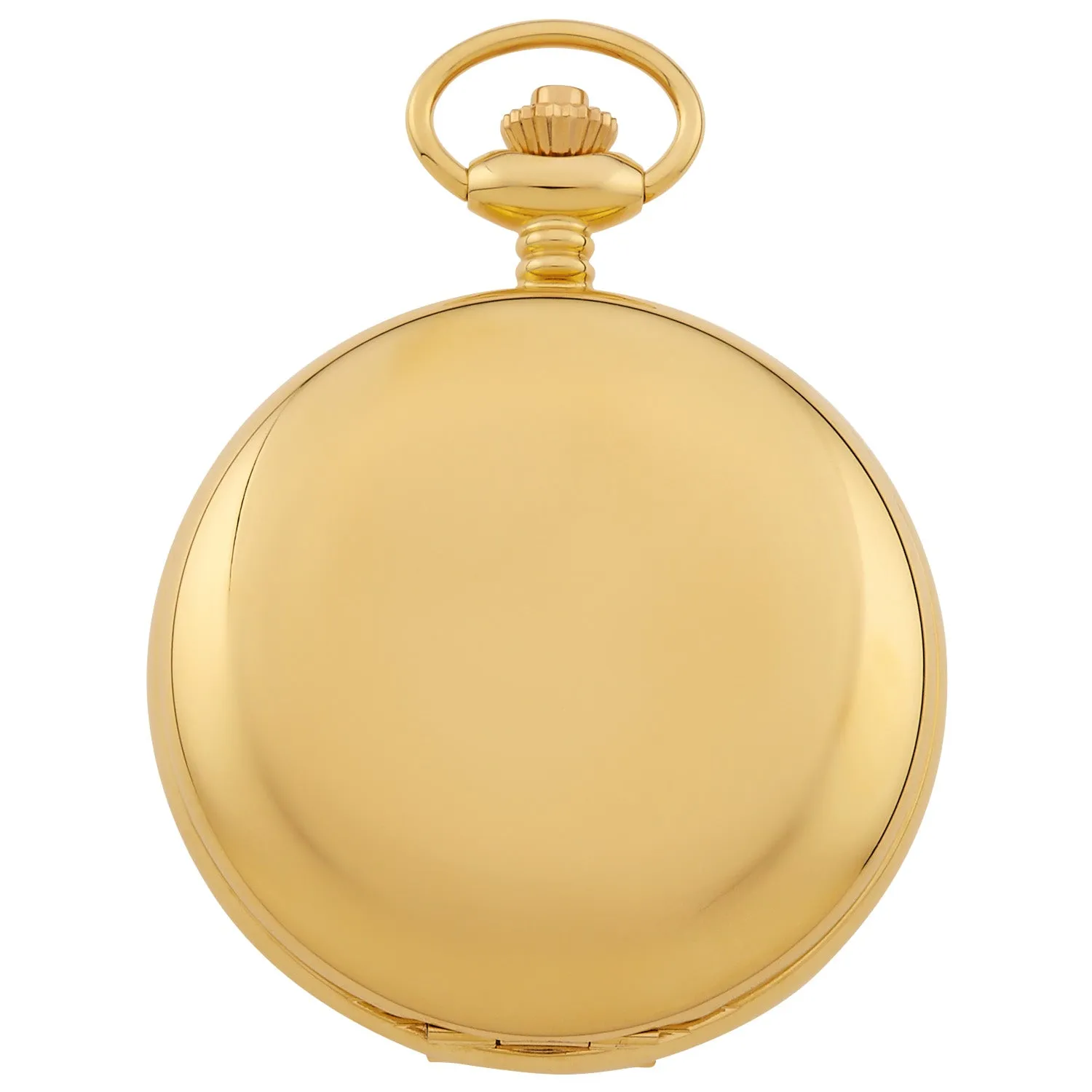 Gotham Men's Classic Gold Plated Polished Case Double Hunter 17 Jewel Mechanical Pocket Watch # GWC18808G