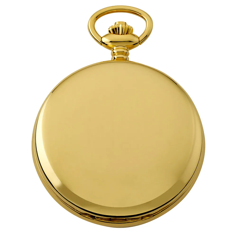 Gotham Men's Gold-Tone Railroad Style Double Hunter 17 Jewel Mechanical Pocket Watch # GWC18806G