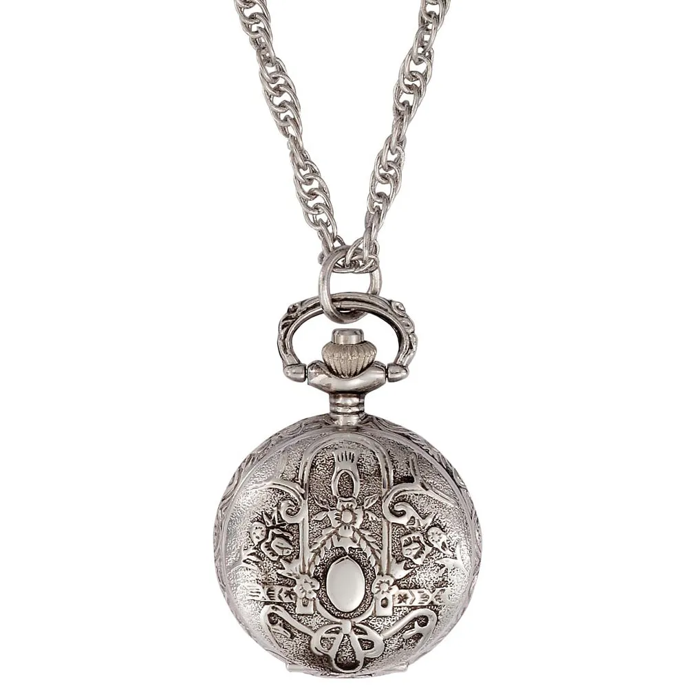 Gotham Women's Antique Design Silver-Tone Quartz Fashion Pendant Watch # GWC14119SB