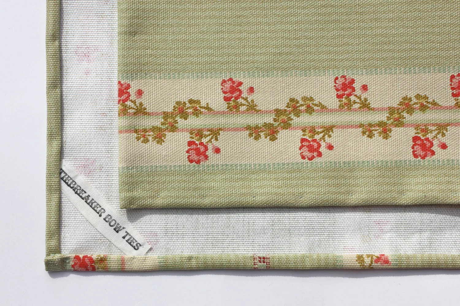 Green Floral Stripe Pocket Square