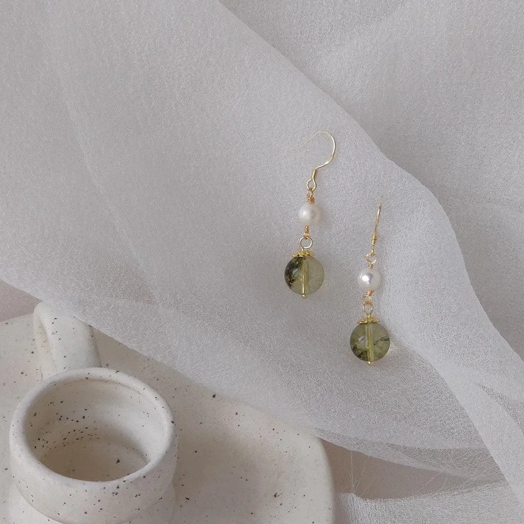 Green Phantom Quartz Earrings
