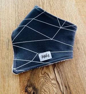 Grey Geometric Bandana Bib