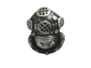 Grey Toned Divers Diving Helmet Adjustable Size Fashion Ring