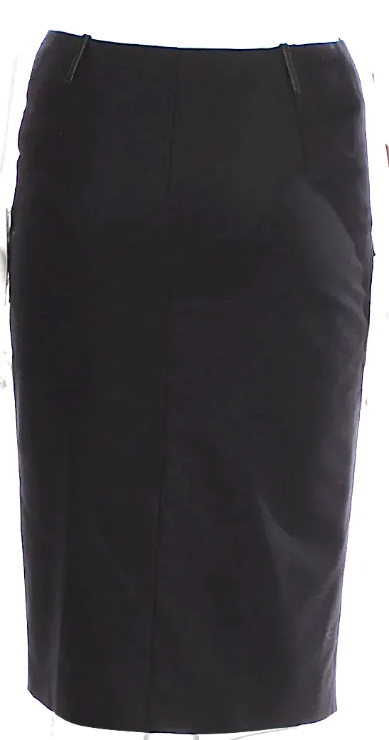 Gucci Italy. Vintage 2000 Collection by Tom Ford. Black Wool/Cashmere Blend w/Zipper Pocket Embellishments Skirt