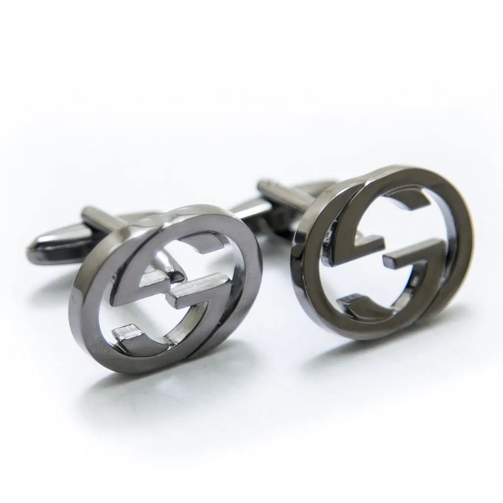 Gucci Mens Cufflinks – Branded Mens Cufflinks – Glossy Black