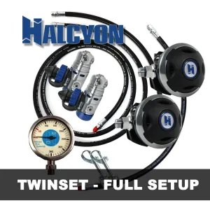 Halcyon Complete Twinset Regulator Set - Premium Piston System - H-74PD, Halo