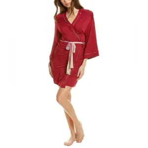 Hale Bob Burgundy Kimono Robe with Tie Belt - Size L NWT