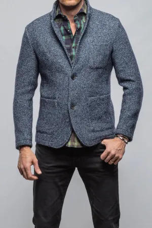 Halifax Knit Coat In Washed Navy