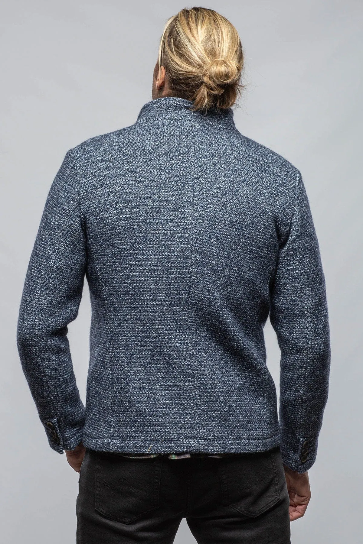 Halifax Knit Coat In Washed Navy