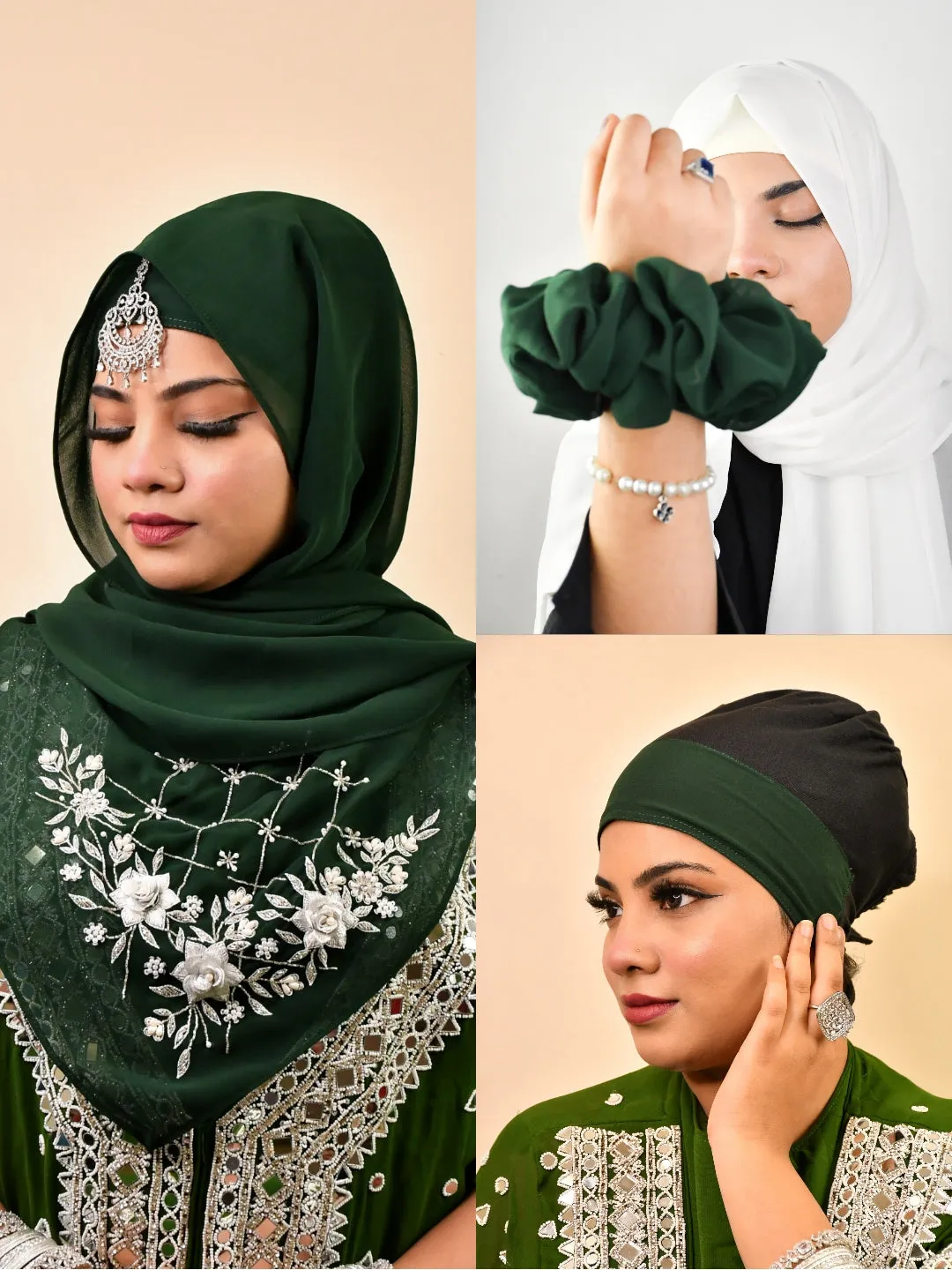 Handwork Luxury Mukammal Full Hijab Set