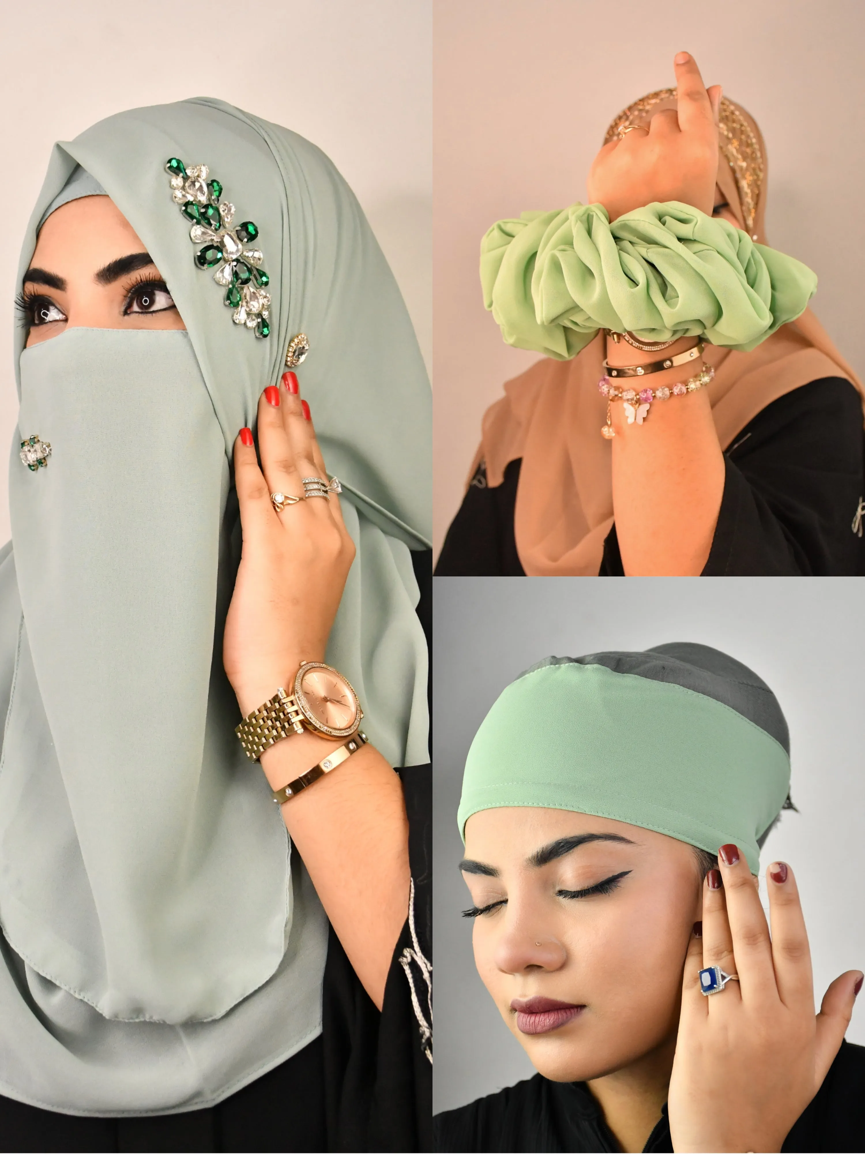 Handwork Luxury Mukammal Full Hijab Set