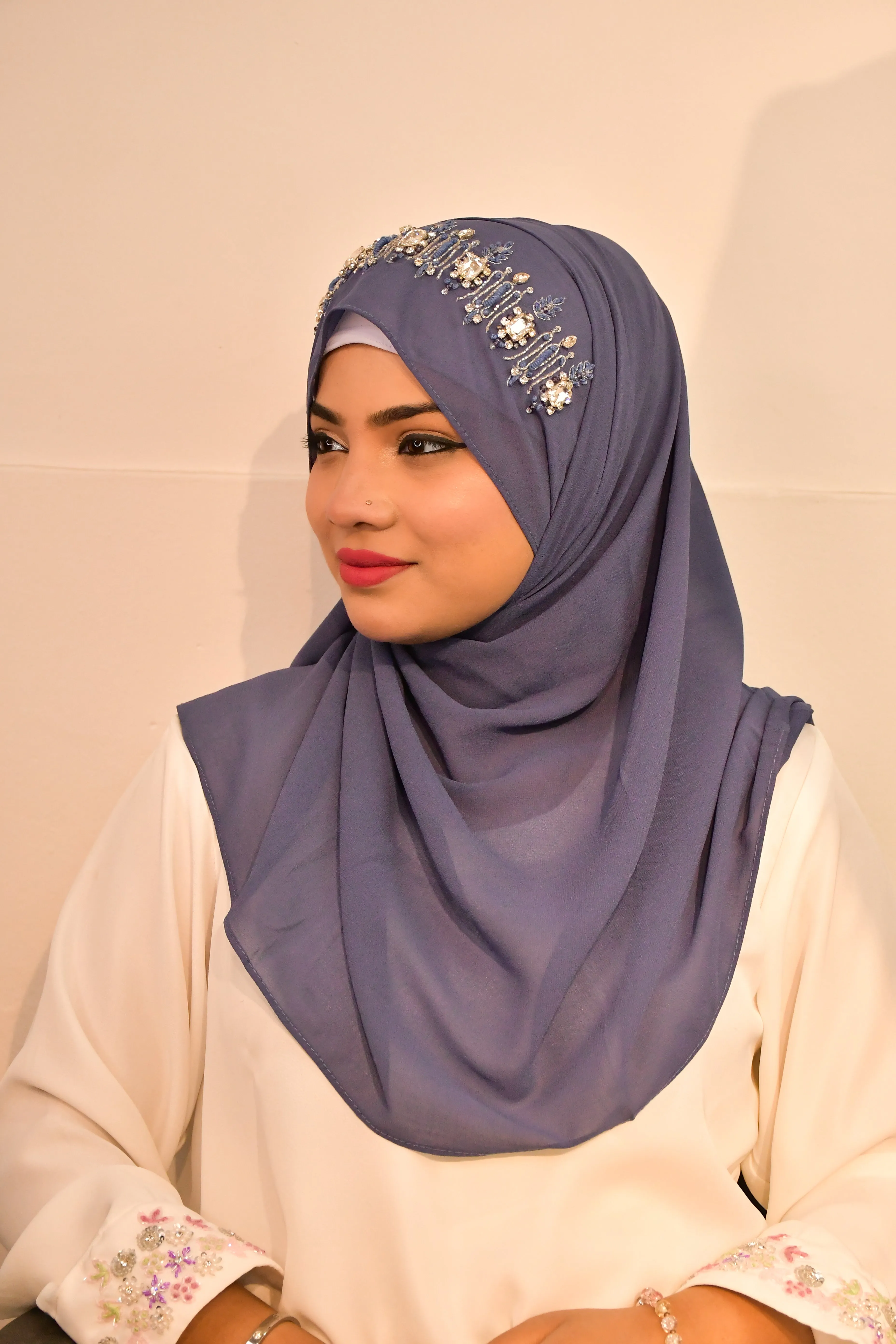 Handwork Partywear Diamond Premium Hijab Luxury Scarf