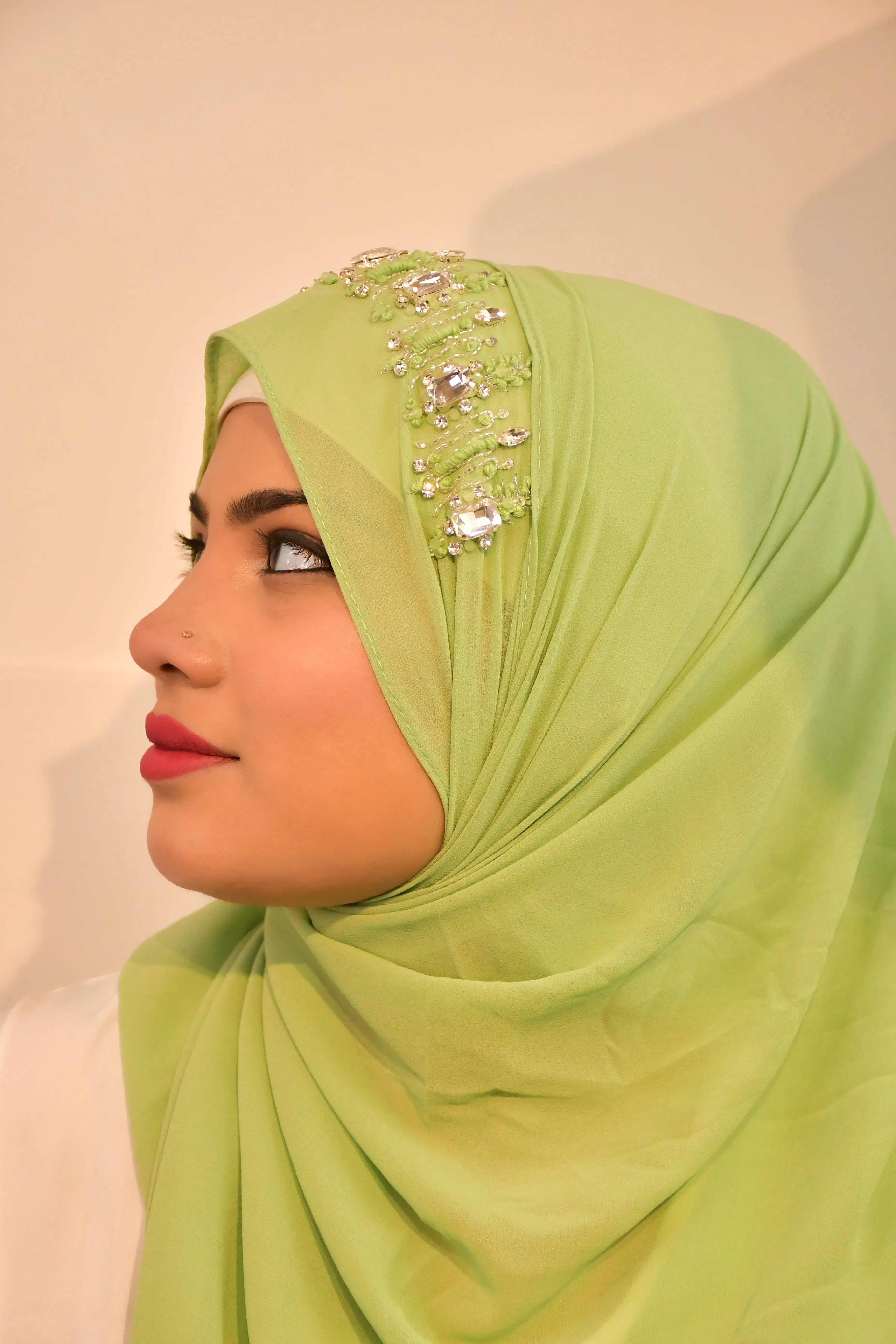 Handwork Partywear Diamond Premium Hijab Luxury Scarf