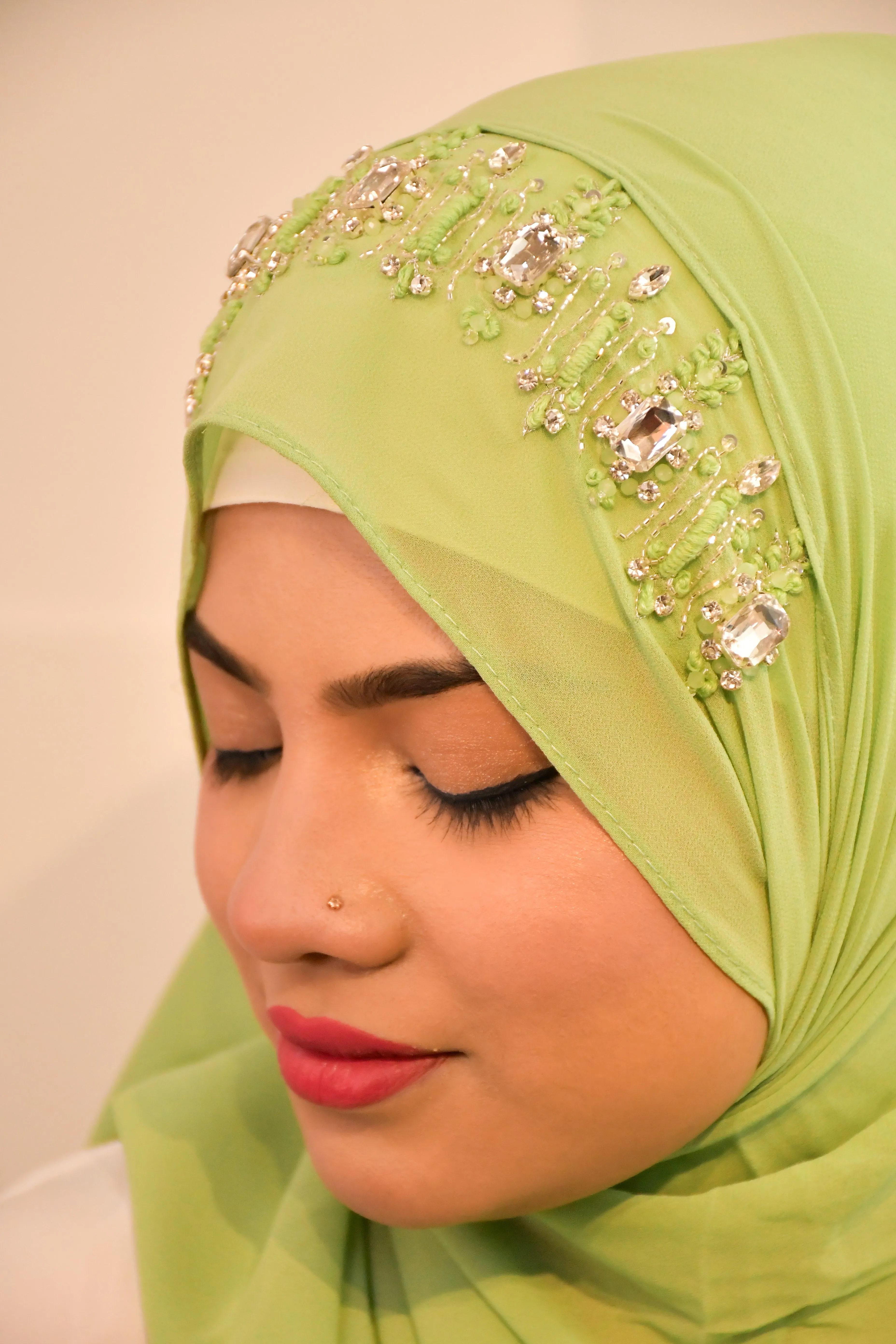 Handwork Partywear Diamond Premium Hijab Luxury Scarf