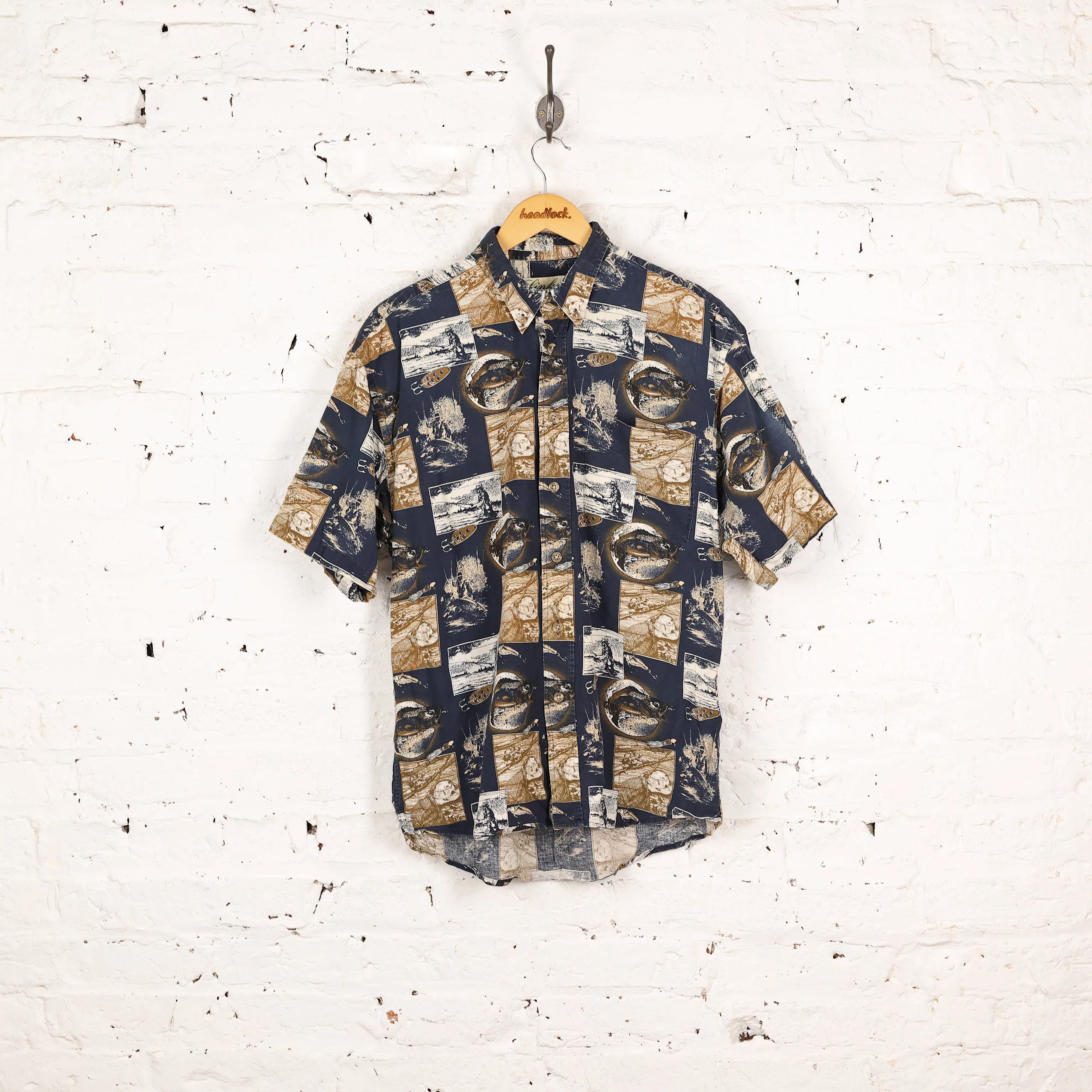 Headlock 90'S Pattern Print Shirt - Blue - M