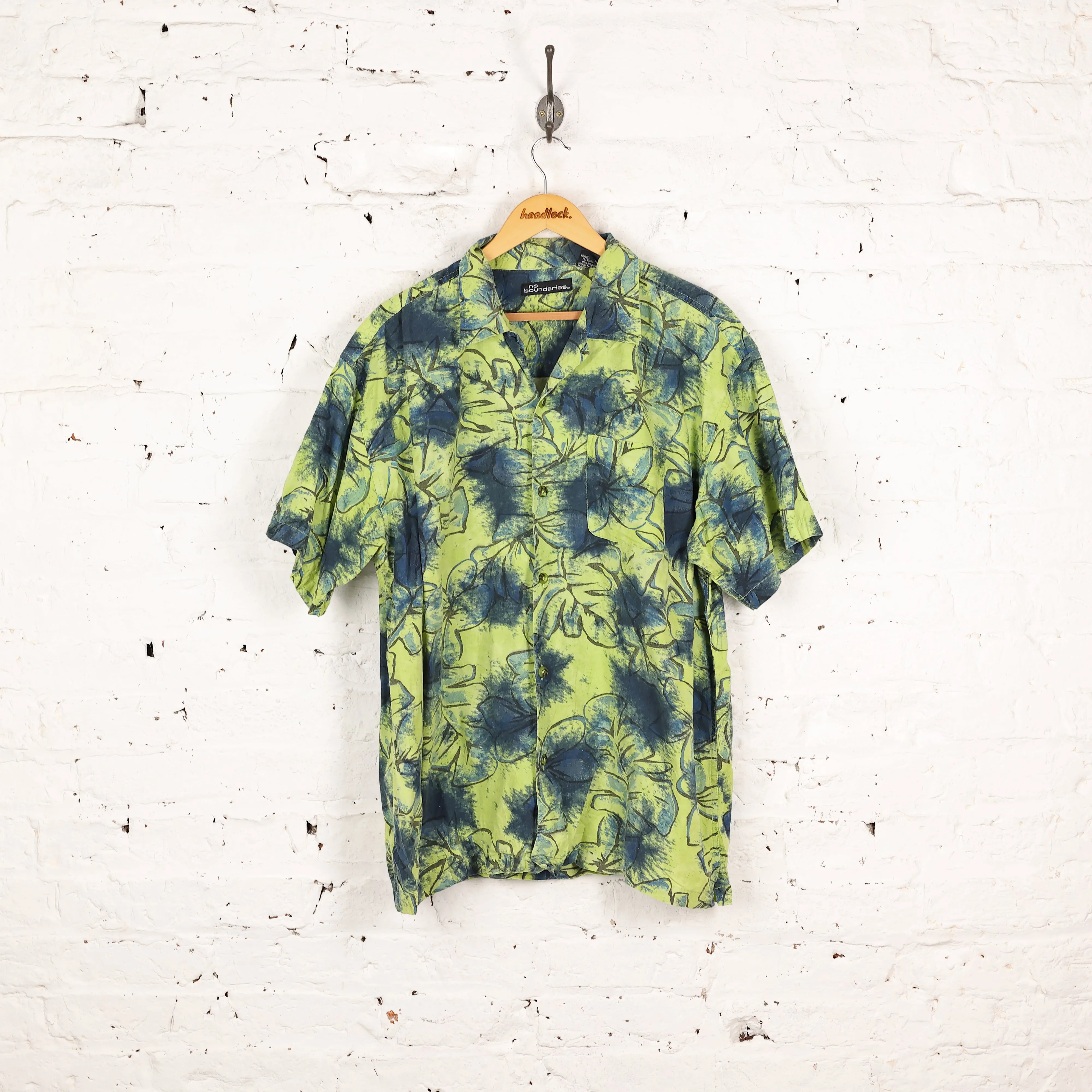 Headlock 90's Pattern Print Shirt - Green - XL