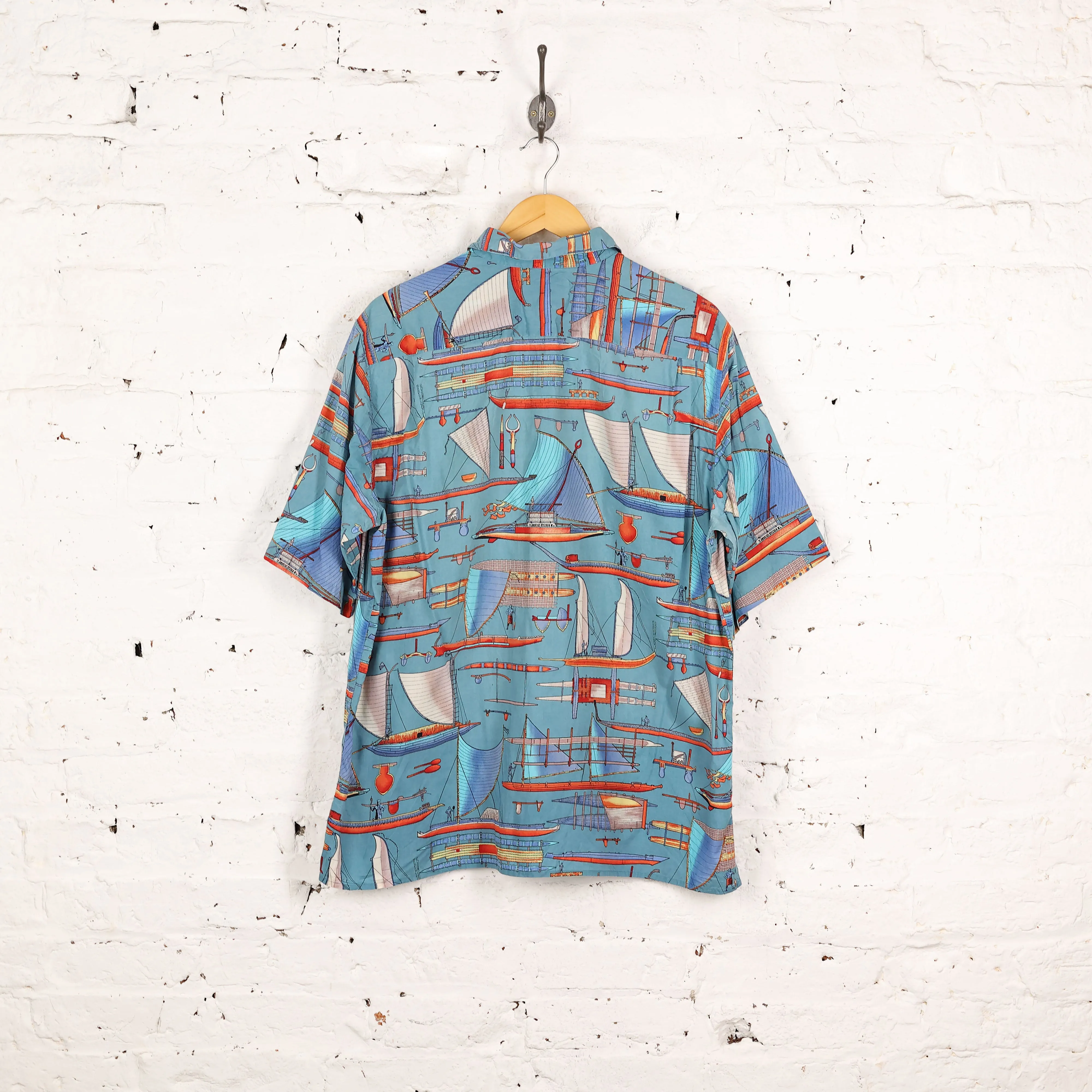 Headlock Vintage 90s Boat pattern Shirt - Blue - L