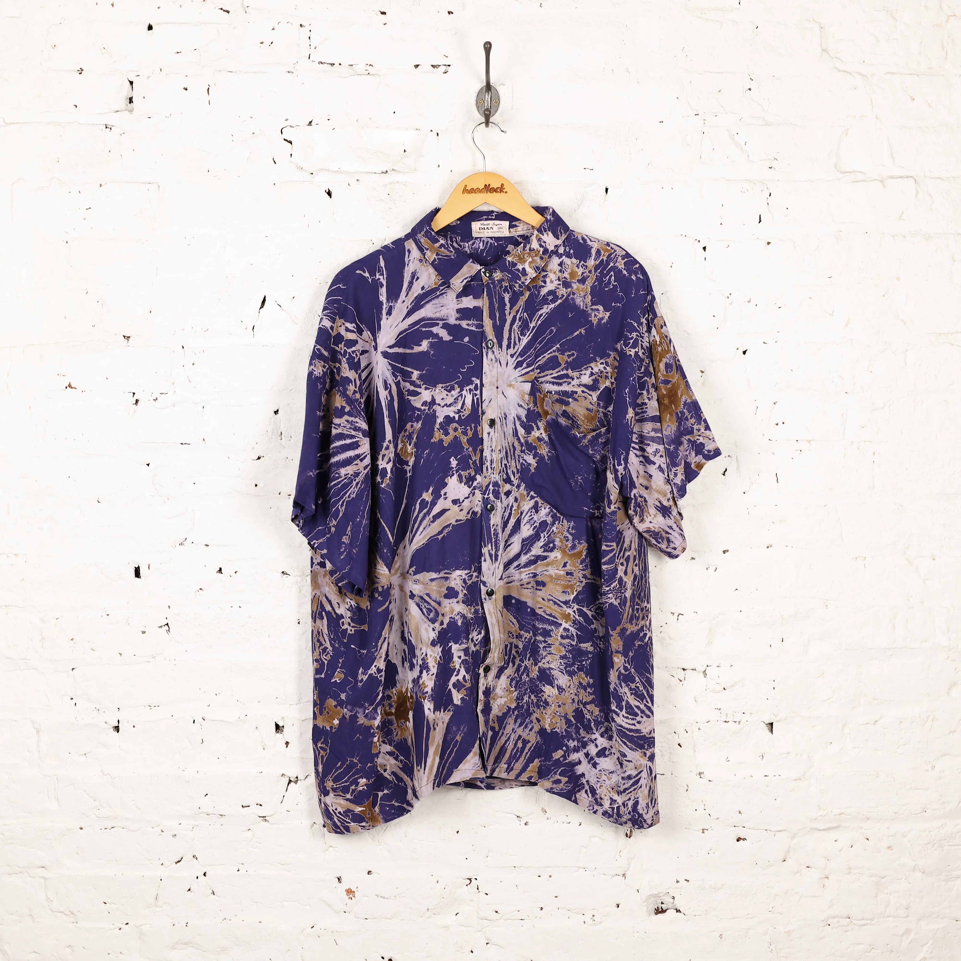 Headlock Vintage 90s Pattern Shirt - Blue - XXL